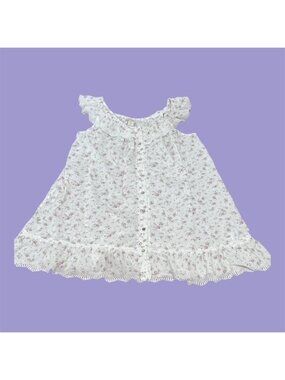 Rachel Ashwell Shabby Chic Cottagecore Floral Ruffle 100% Cotton Nightgown XL